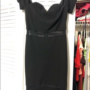 Off shoulder sheer black bodycon
